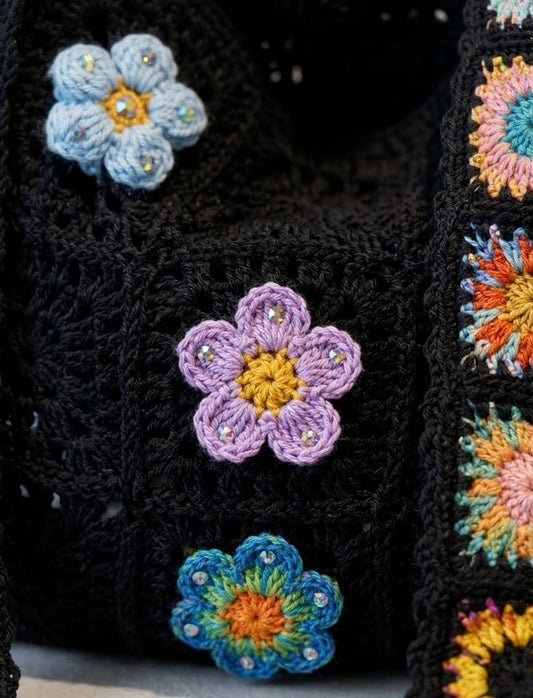 Boho Floral Crochet - Tote Bag