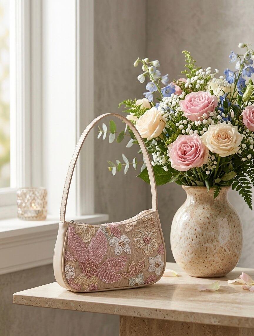 Rosé Bloom - Schultertasche