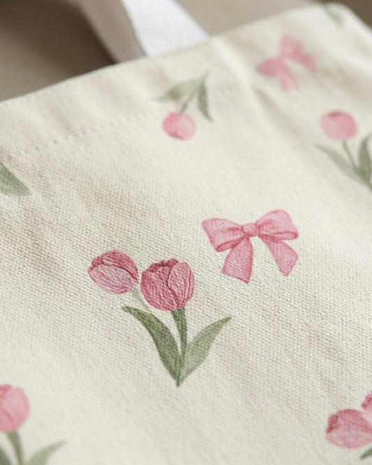Cherry & Bloom Canvas - Tote Bag