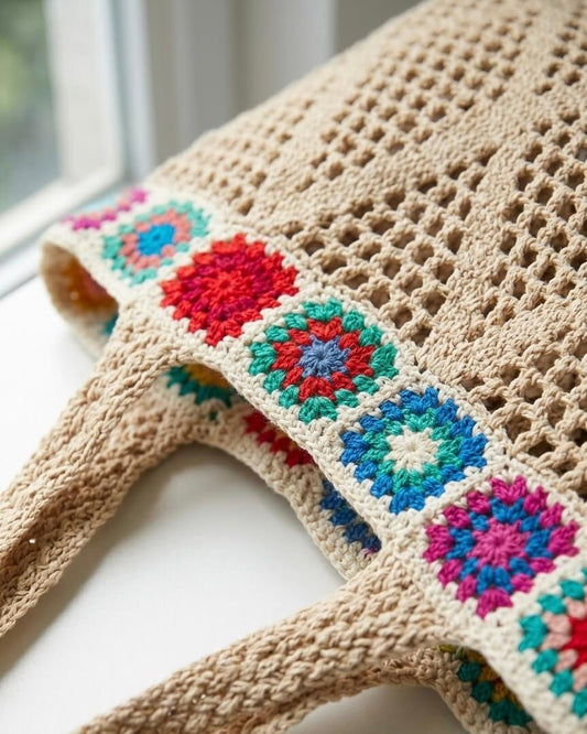 Boho Granny Square - Häkeltasche