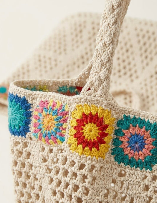 Boho Granny Square - Häkeltasche