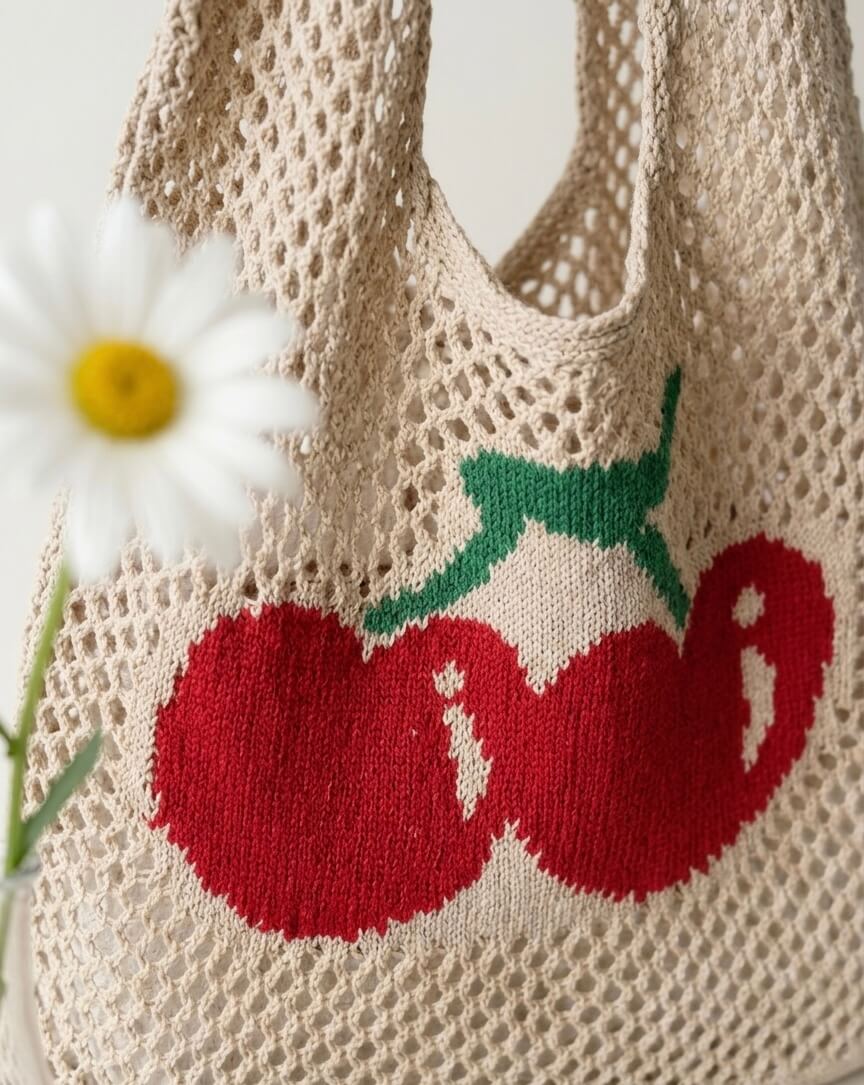 Cherry Breeze – Häkeltasche