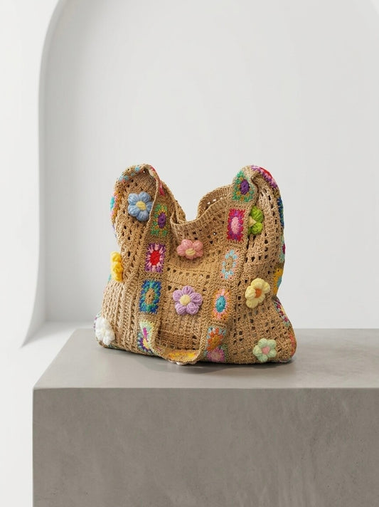 Boho Floral Crochet - Tote Bag