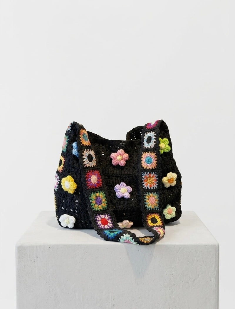 Boho Floral Crochet - Tote Bag