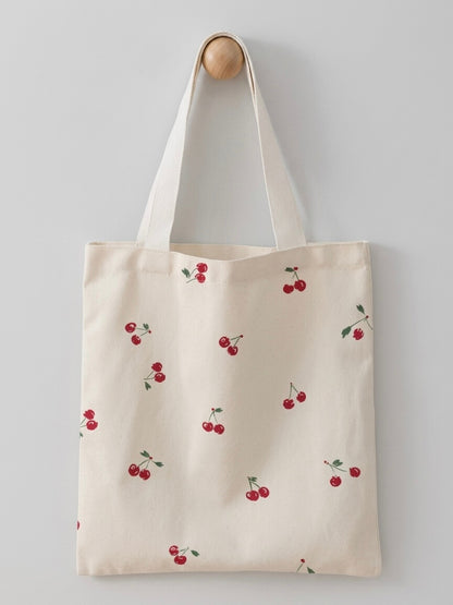 Cherry & Bloom Canvas Tote Bag