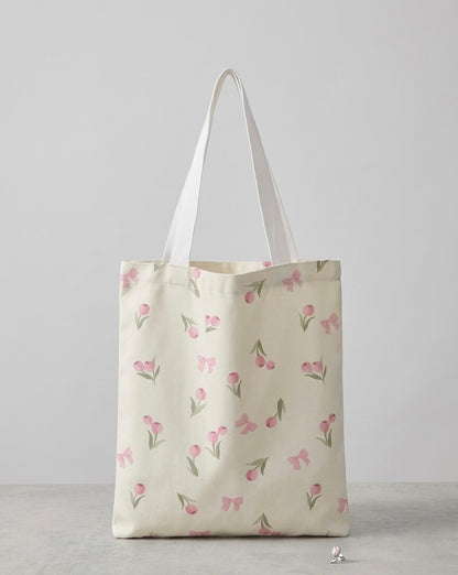 Cherry & Bloom Canvas Tote Bag