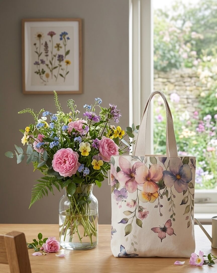 Cherry & Bloom Canvas - Tote Bag