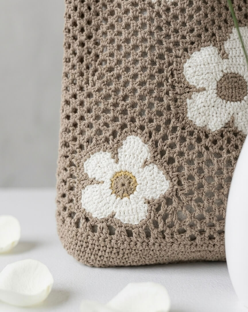 Daisy Meadow - Häkeltasche