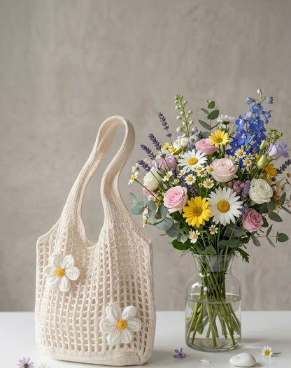 Daisy Bloom - Häkeltasche