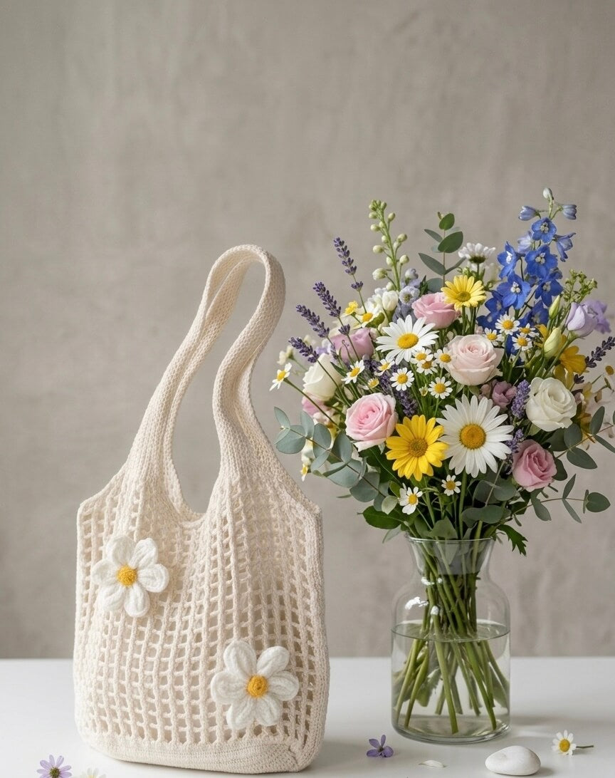 Daisy Bloom - Häkeltasche