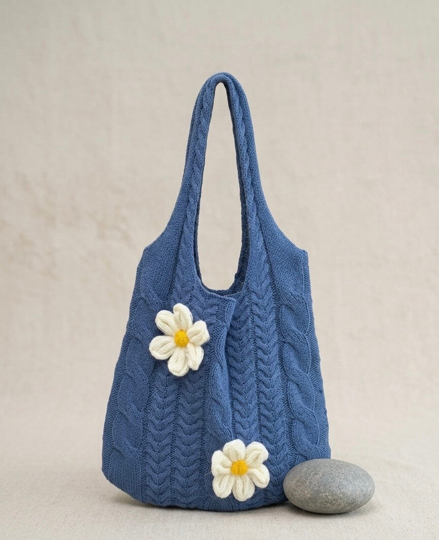 Daisy Cable - Häkeltasche