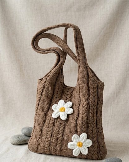 Daisy Cable - Häkeltasche